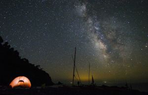 Night on a island in Greece
